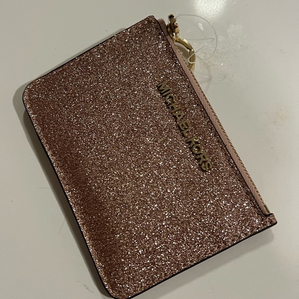 Glitter mini wallet keychain